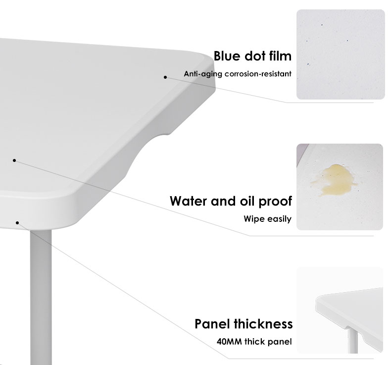 Ihe omume 6-ụkwụ-Mesas-Plegables-Table-Plastic-Mpịakọta-Tables-N'ogbe-maka-Emmemme001